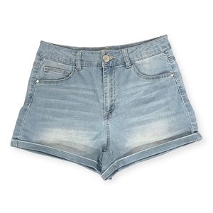 Stretchy high waisted jean shorts